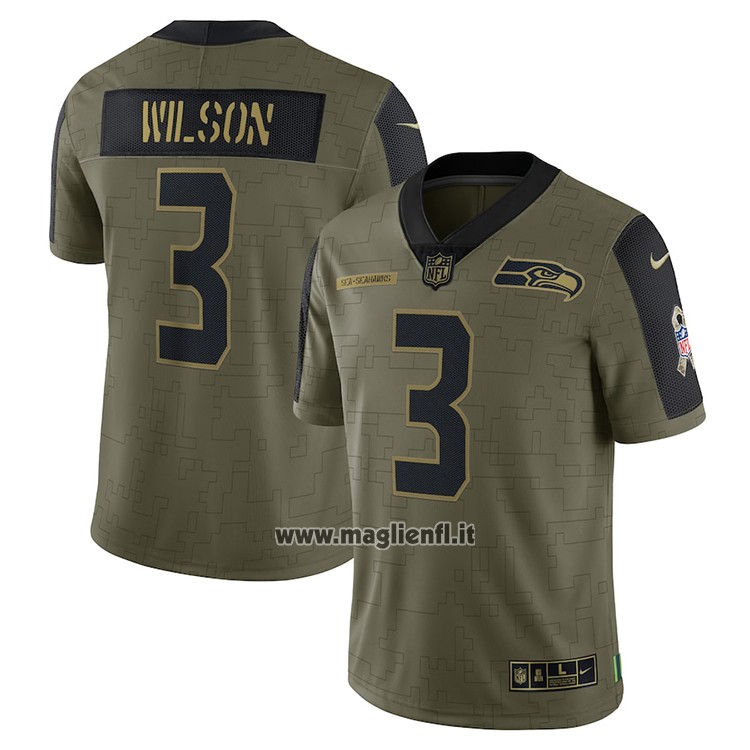 Maglia NFL Limited Seattle Seahawks Russell Wilson 2021 Salute To Service Verde